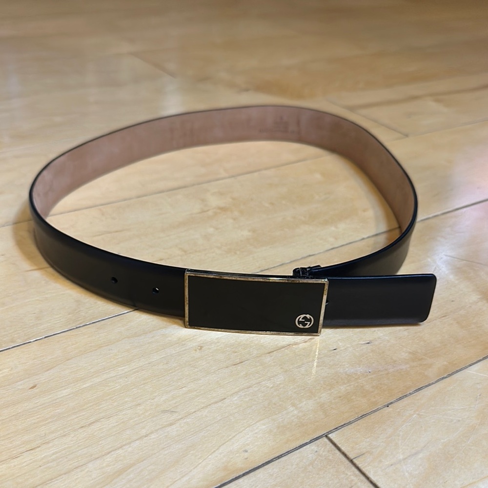 Gucci Black Leather Belt